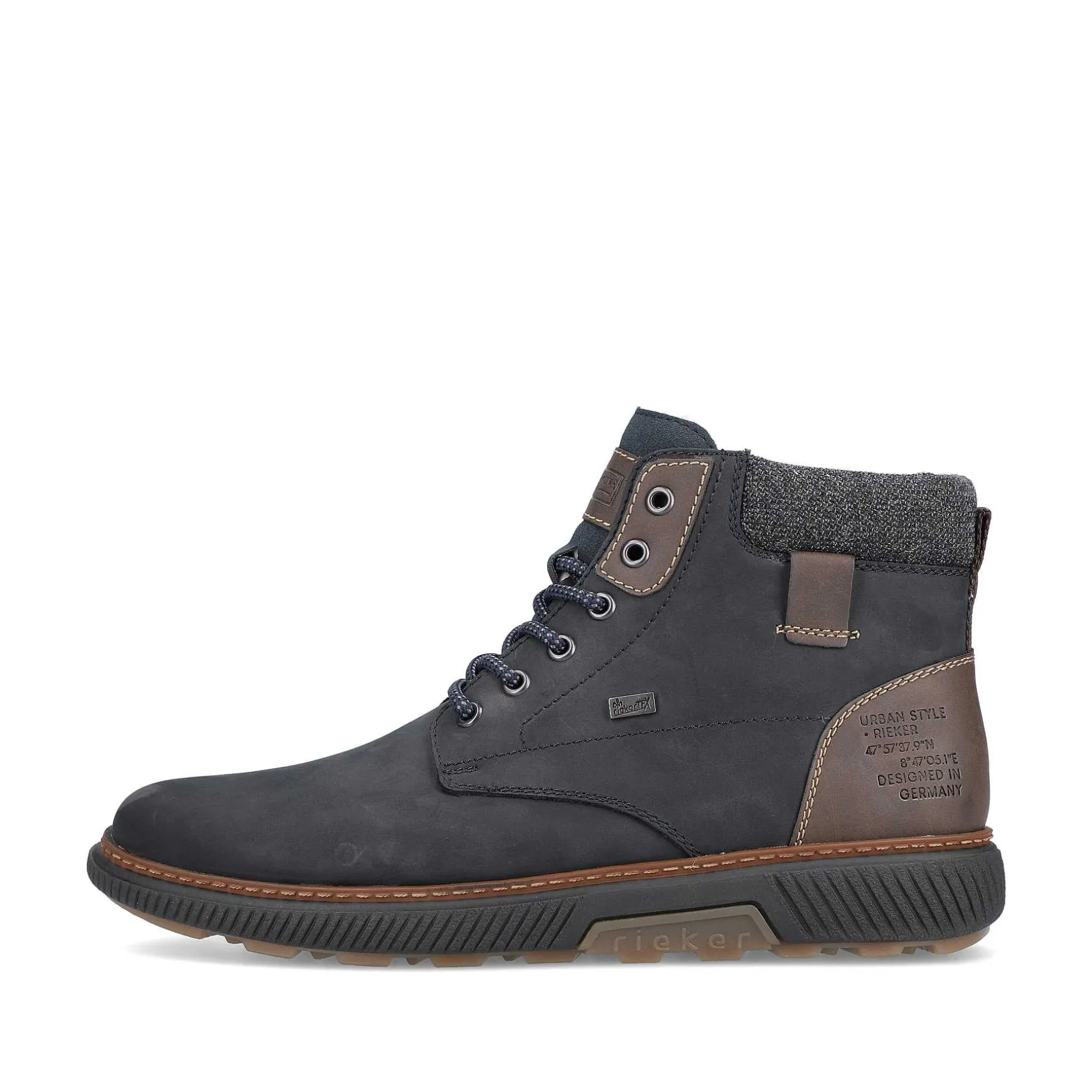 Rieker Men'S Corded Boots Navy Blue