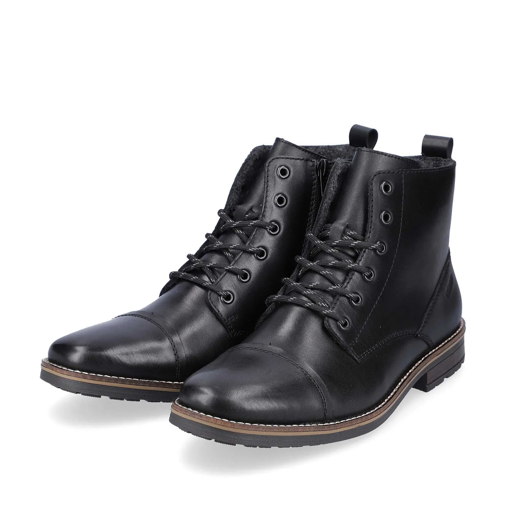 Rieker Men'S Corded Boots Graphite Black