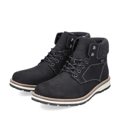 Rieker Men'S Corded Boots Deep Black