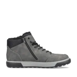 Rieker Men'S Corded Boots Steel Gray
