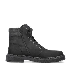Rieker Men'S Corded Boots Deep Black