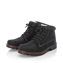 Rieker Men'S Corded Boots Graphite Black
