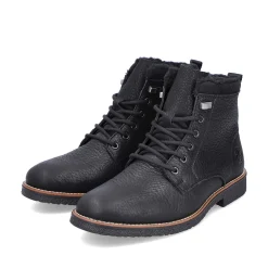 Rieker Men'S Corded Boots Graphite Black