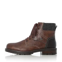 Rieker Men'S Corded Boots Chestnut Brown