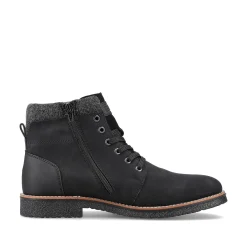 Rieker Men'S Corded Boots Deep Black