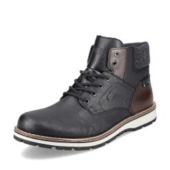 Rieker Men'S Corded Boots Graphite Black