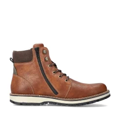 Rieker Men'S Corded Boots Caramel Brown