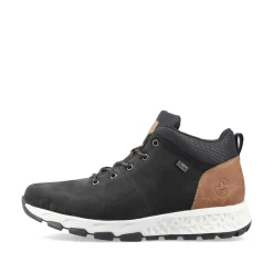 Rieker Men'S High Sneaker Black-Brown