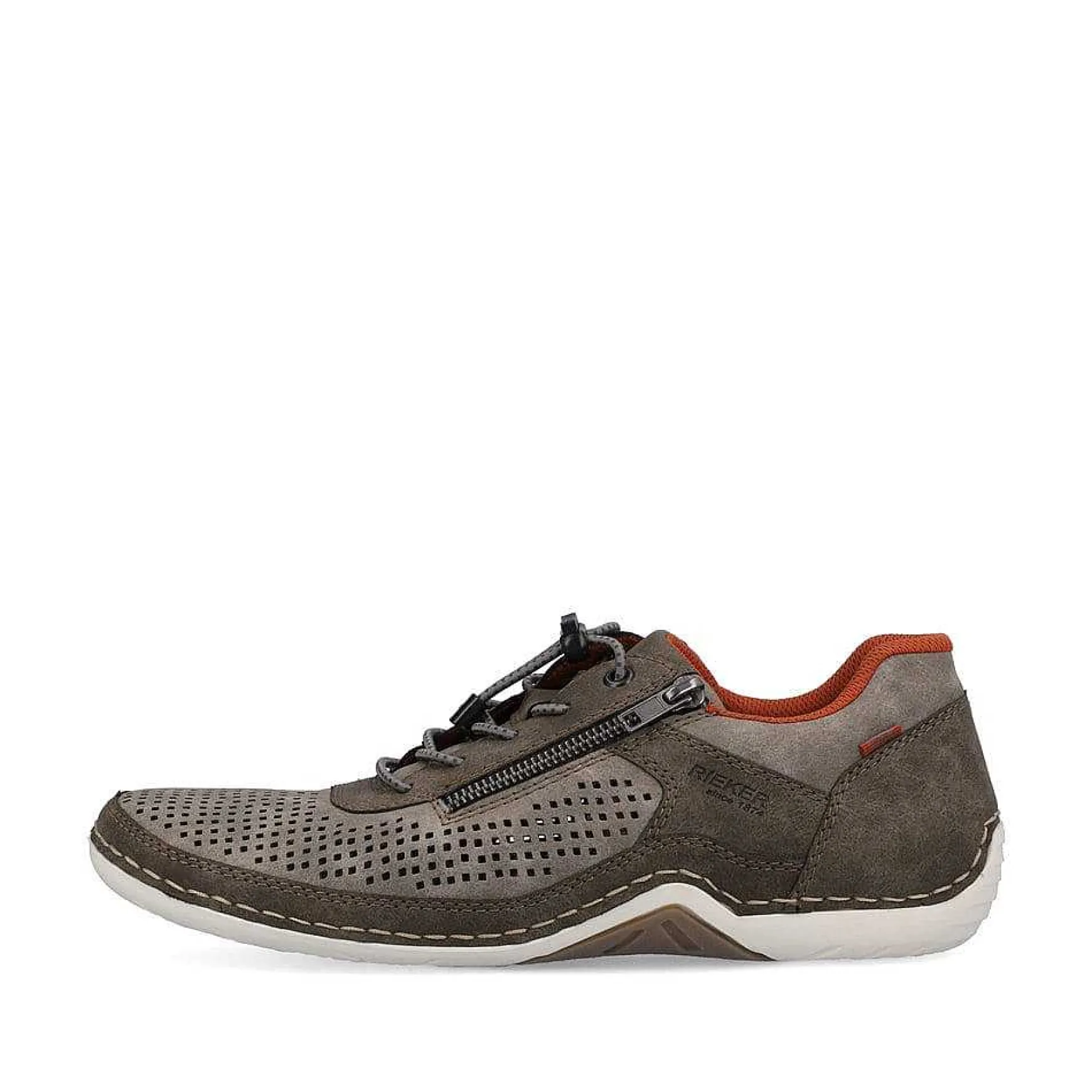 Rieker Men'S Slippers Olive Brown-Orange
