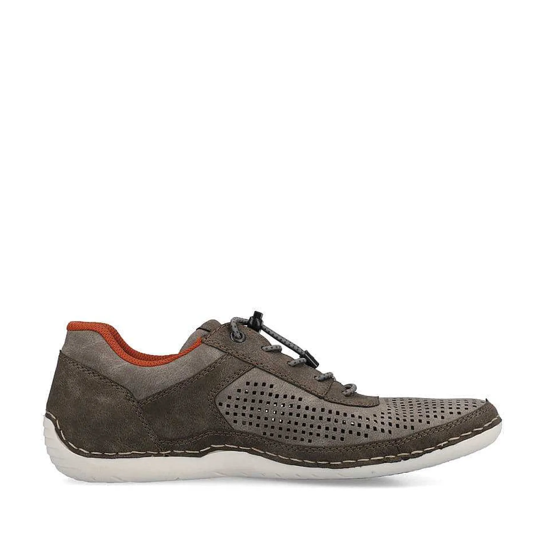Rieker Men'S Slippers Olive Brown-Orange