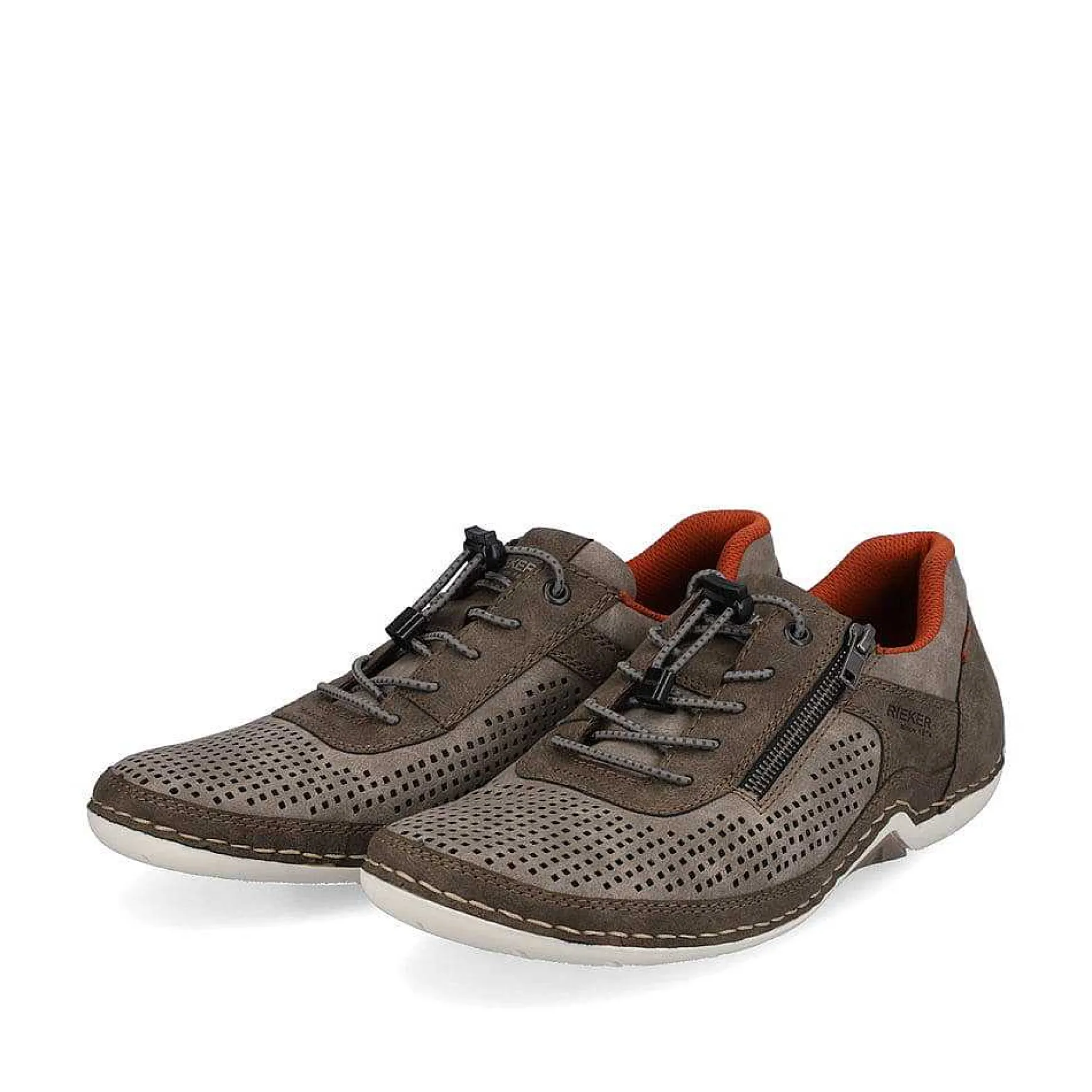 Rieker Men'S Slippers Olive Brown-Orange