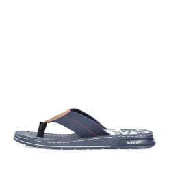 Rieker Men'S Toe Separator Navy Blue-Brown