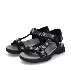 Rieker Men'S Trekking Sandals Asphalt Black-Gray