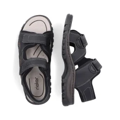 Rieker Men'S Trekking Sandals Midnight Black