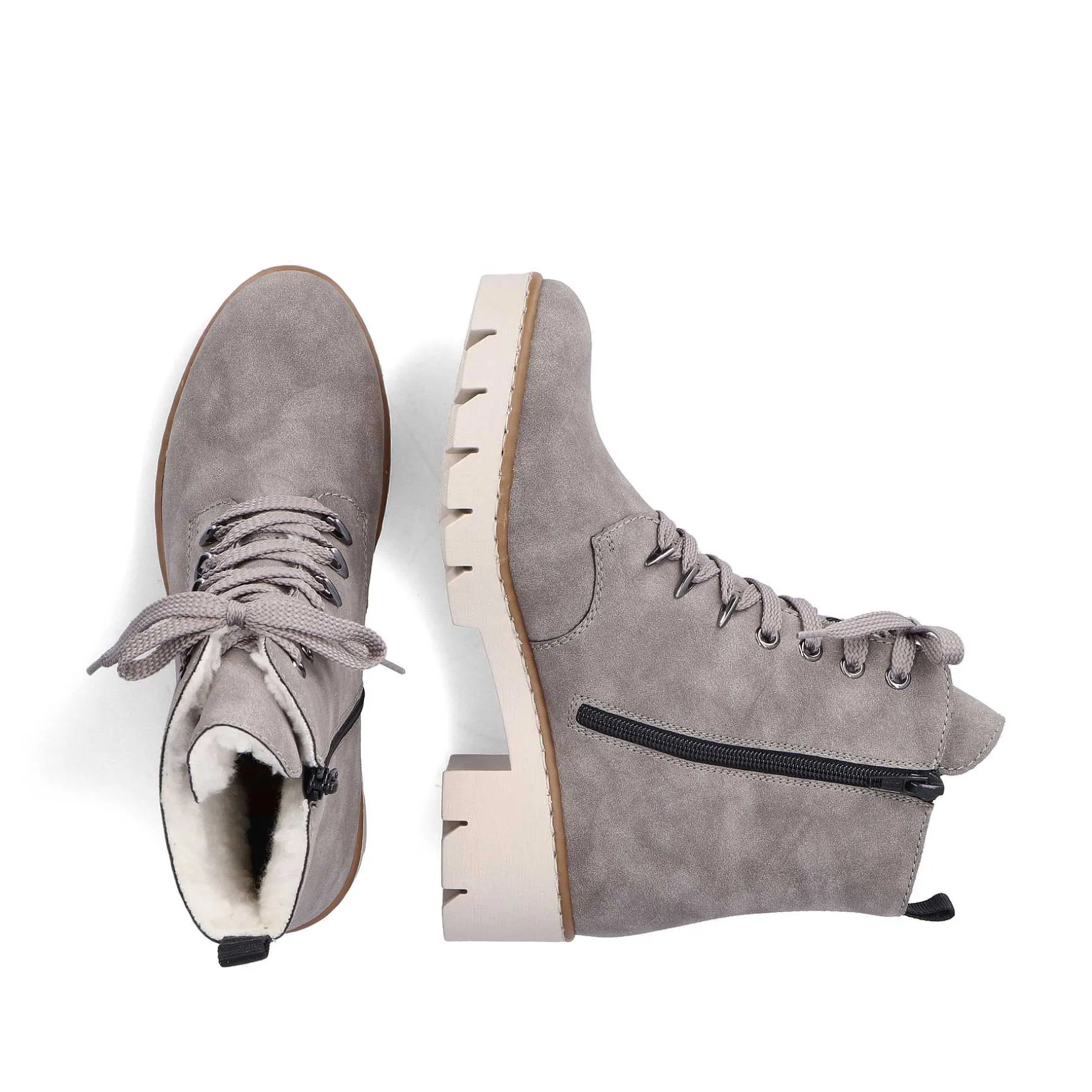 Rieker Women'S Biker Boots Silver Gray