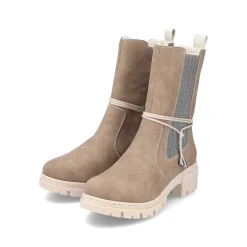 Rieker Women'S Chelsea Boots Beige Brown