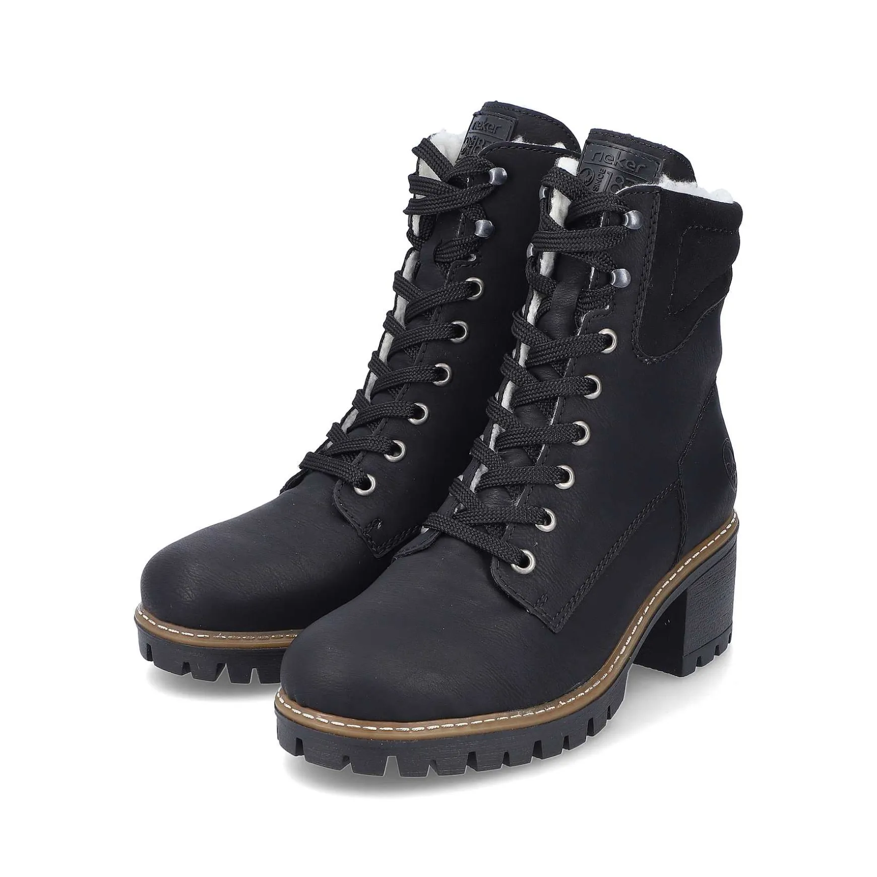 Rieker Women'S Corded Boots Deep Black