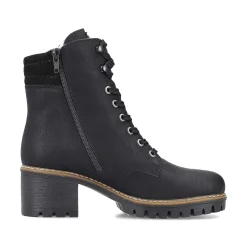 Rieker Women'S Corded Boots Deep Black