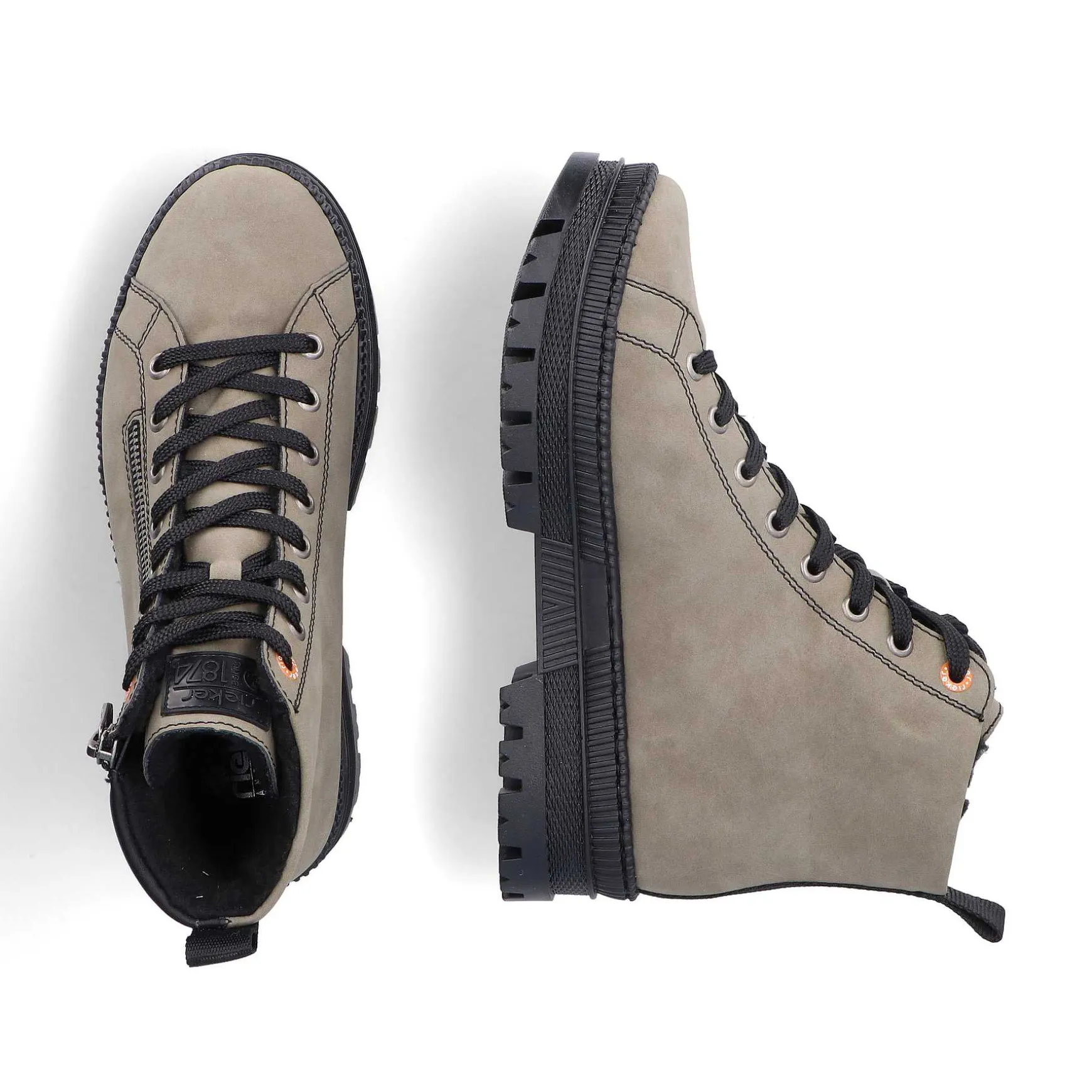 Rieker Women'S Corded Boots Grey-Green-Black