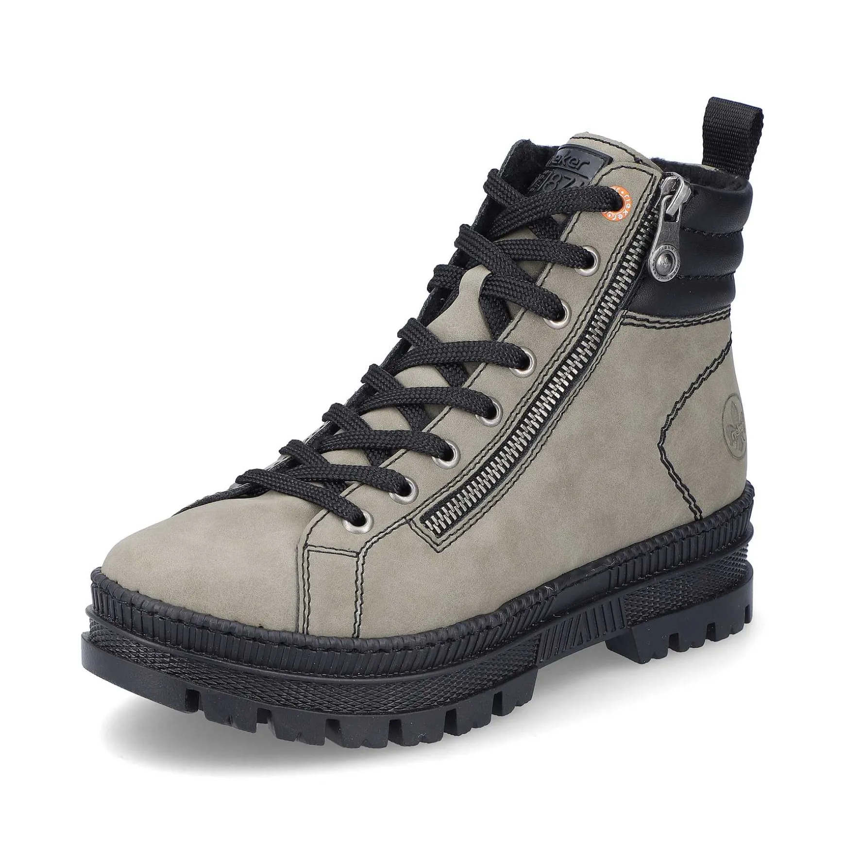 Rieker Women'S Corded Boots Grey-Green-Black