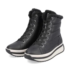 Rieker Women'S Corded Boots Deep Black