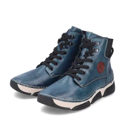 Rieker Women'S Corded Boots Cyan Blue