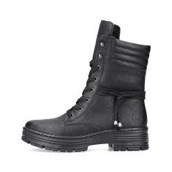 Rieker Women'S Corded Boots Deep Black