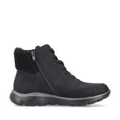 Rieker Women'S Corded Boots Deep Black