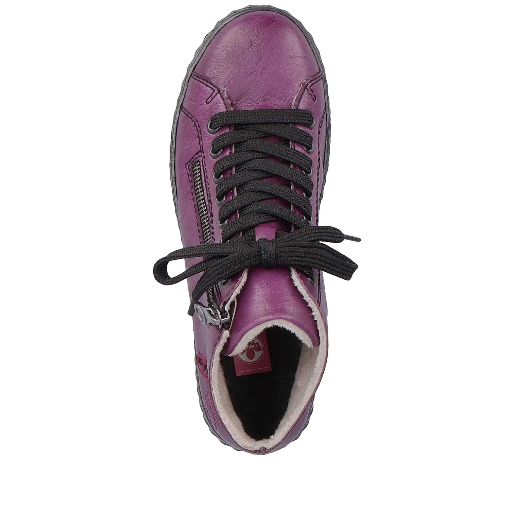 Rieker Women'S Corded Boots Aubergine-Black