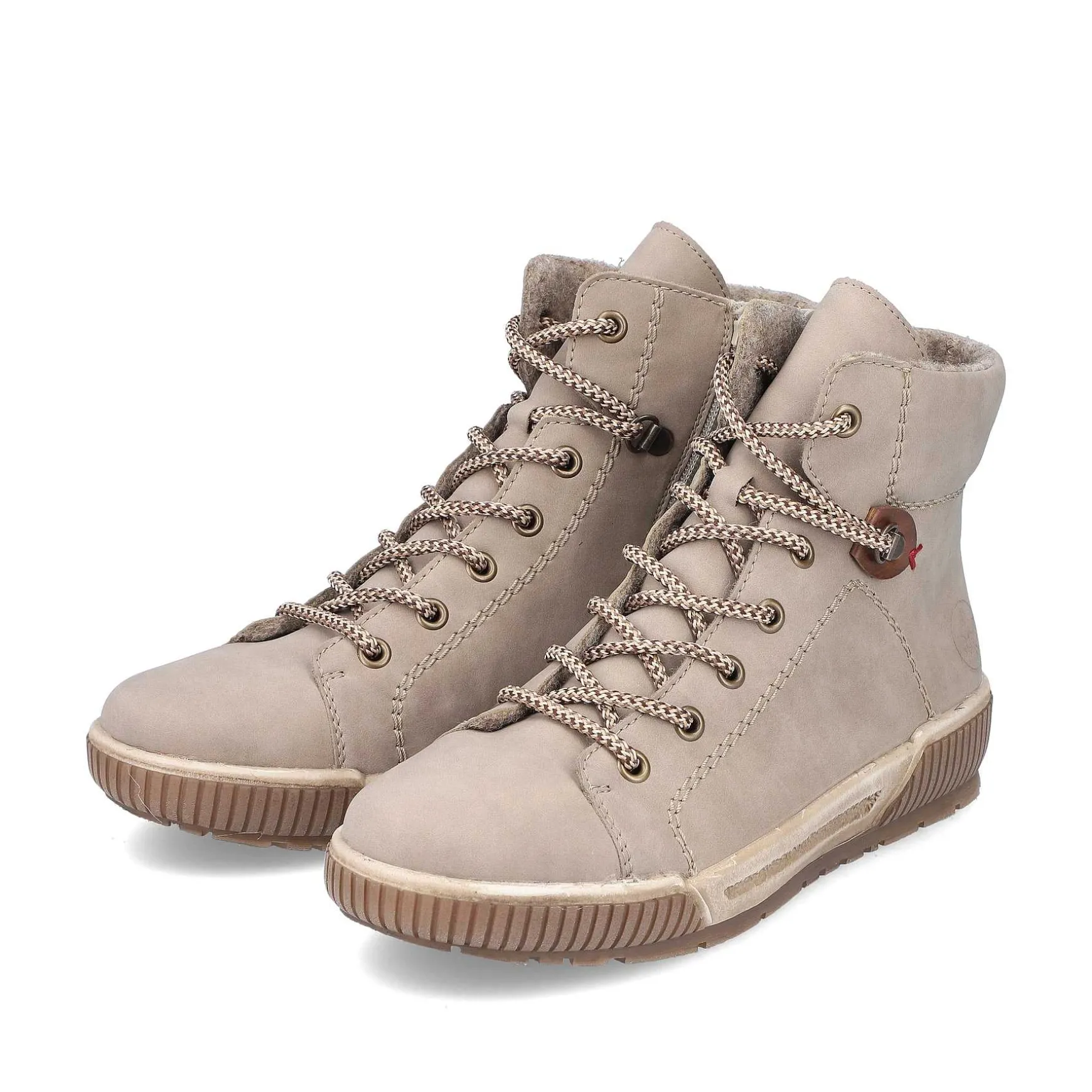 Rieker Women'S Corded Boots Cream Beige