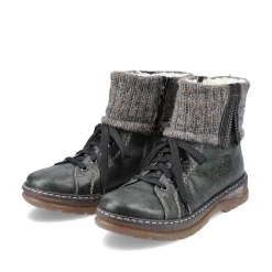 Rieker Women'S Corded Boots In Green Grey