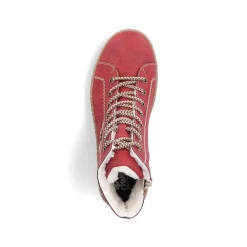 Rieker Women'S Corded Boots Strawberry Red