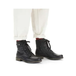 Rieker Women'S Corded Boots Deep Black