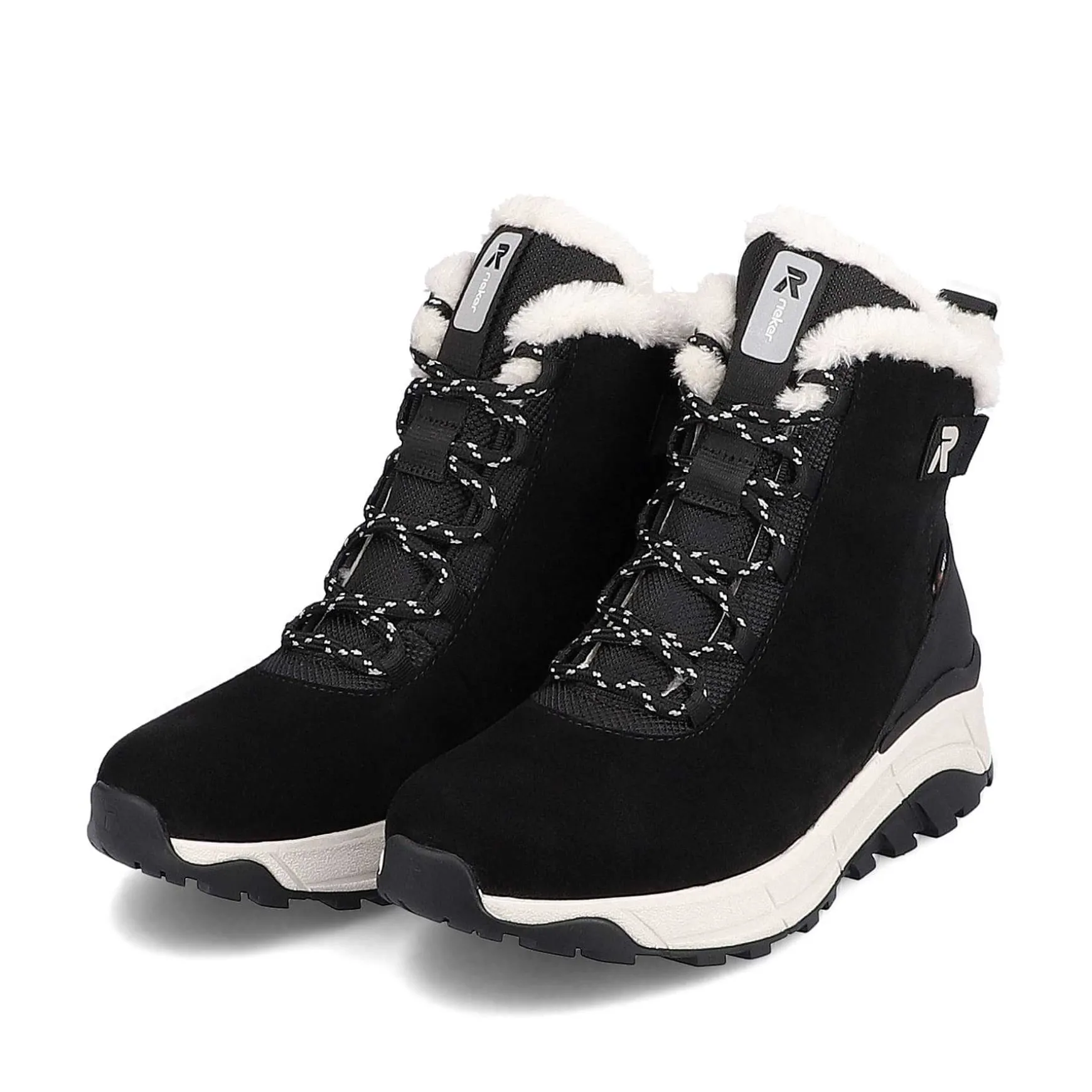 Rieker Women'S Corded Boots Deep Black Pearl