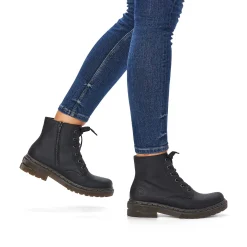 Rieker Women'S Corded Boots Deep Black