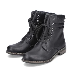 Rieker Women'S Corded Boots Asphalt Black
