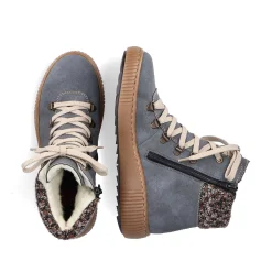 Rieker Women'S Corded Boots Blue Gray