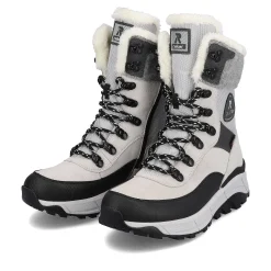 Rieker Women'S Corded Boots Creamy-White Black