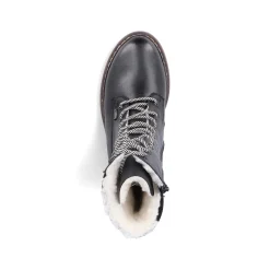 Rieker Women'S Corded Boots Deep Black