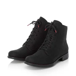 Rieker Women'S Corded Boots Graphite Black