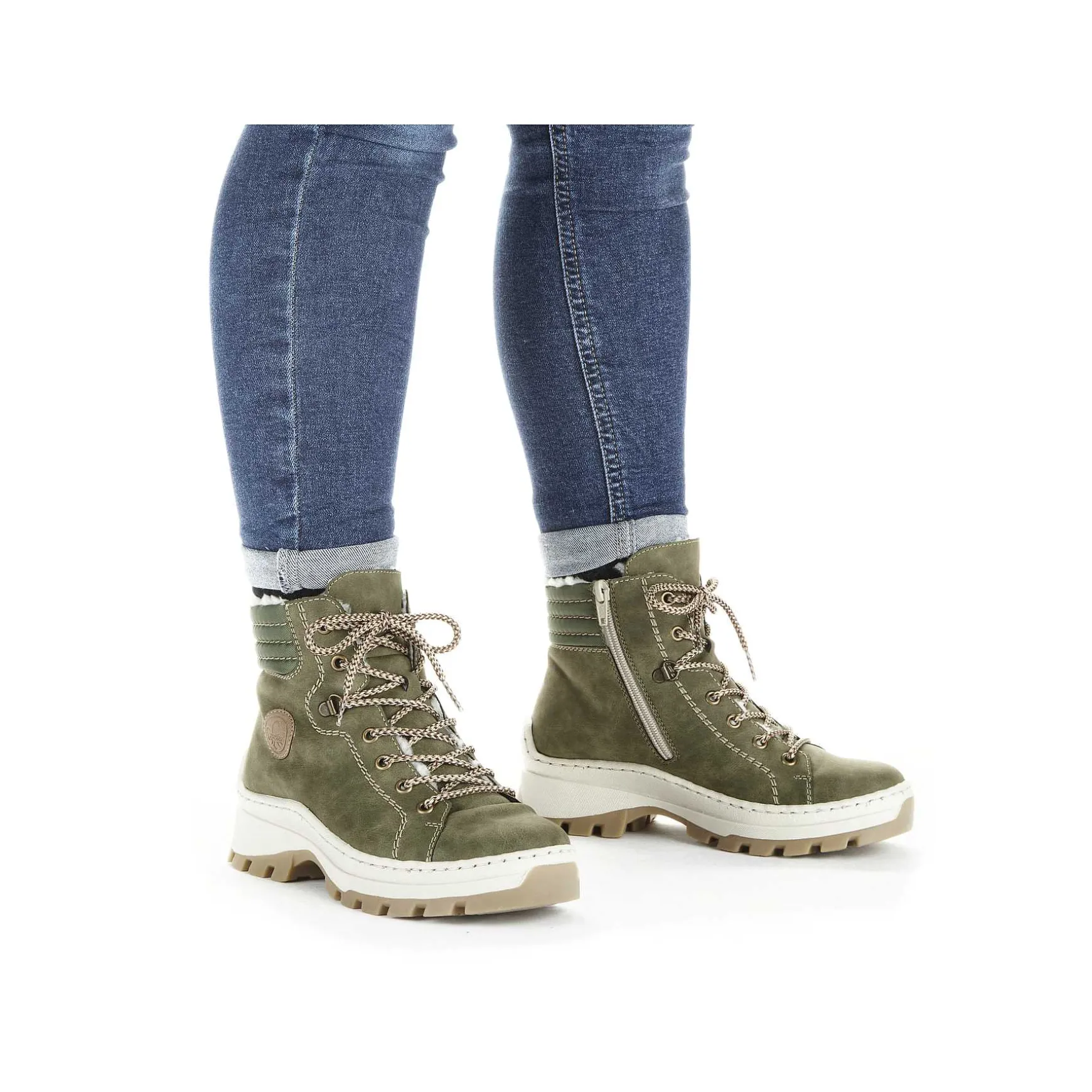 Rieker Women'S Corded Boots Leaf Green