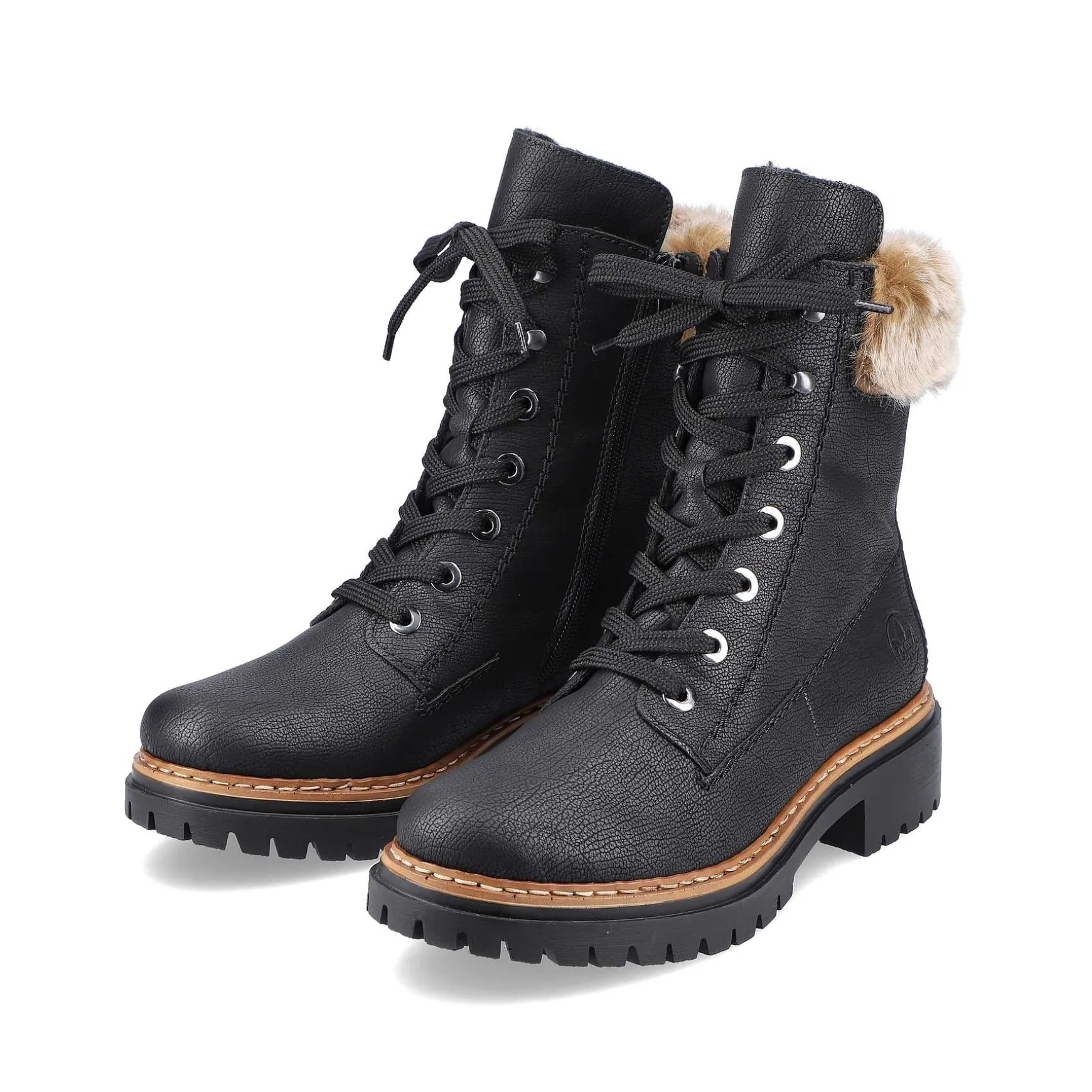 Rieker Women'S Corded Boots Deep Black