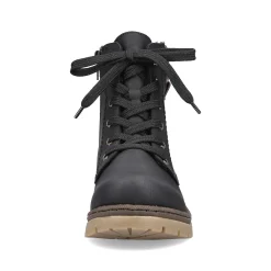Rieker Women'S Corded Boots Graphite Black