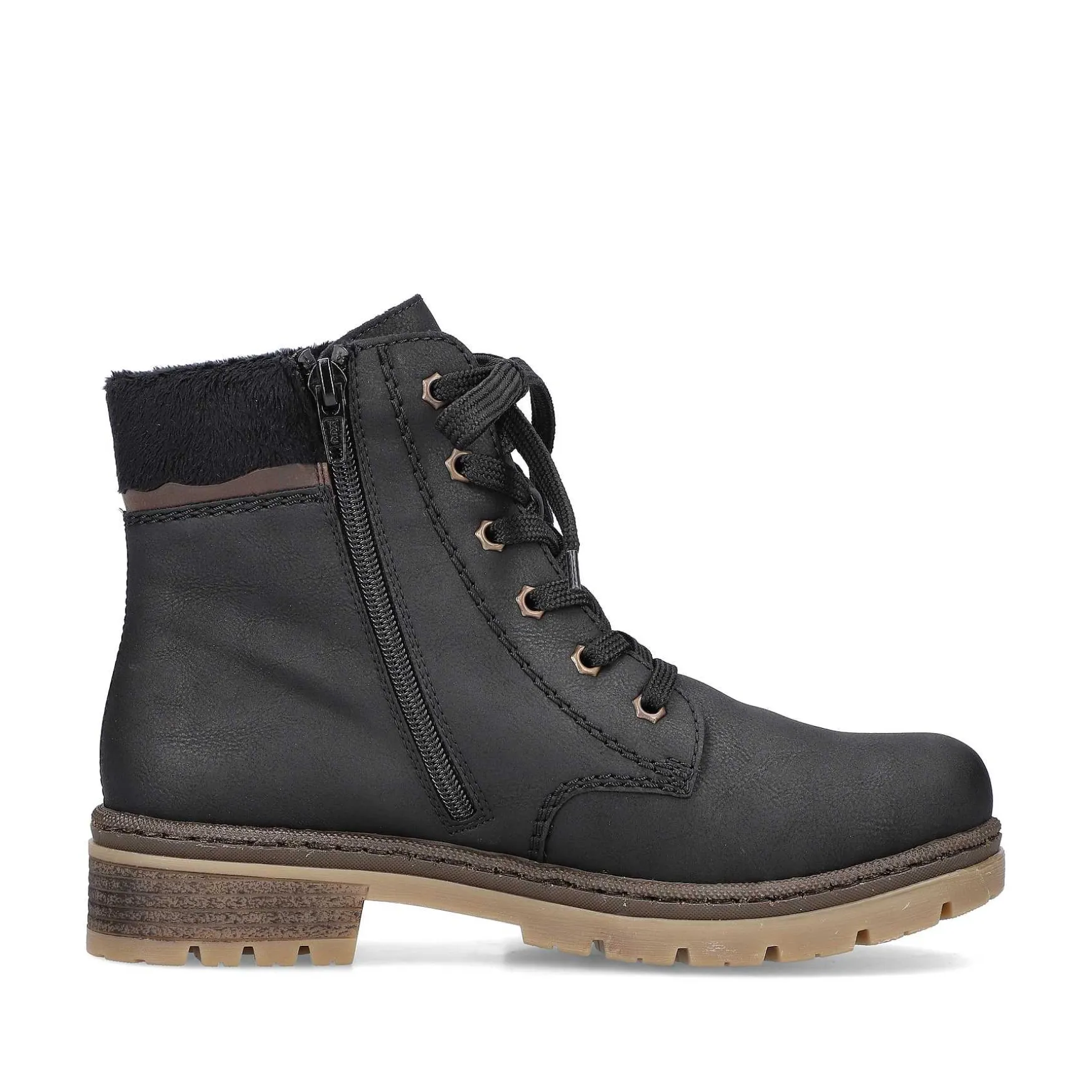 Rieker Women'S Corded Boots Graphite Black