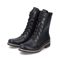 Rieker Women'S Corded Boots Deep Black