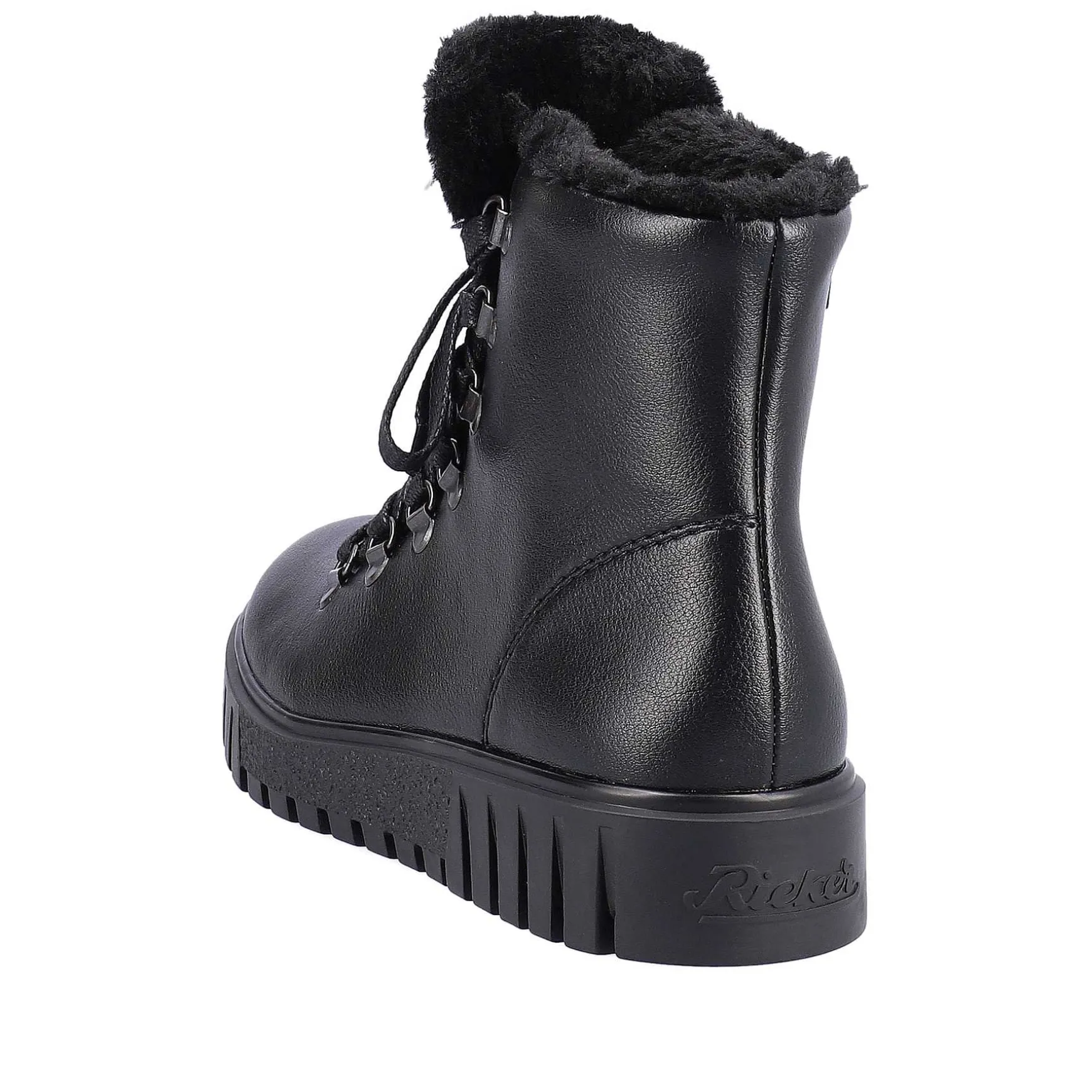 Rieker Women'S Corded Boots Deep Black