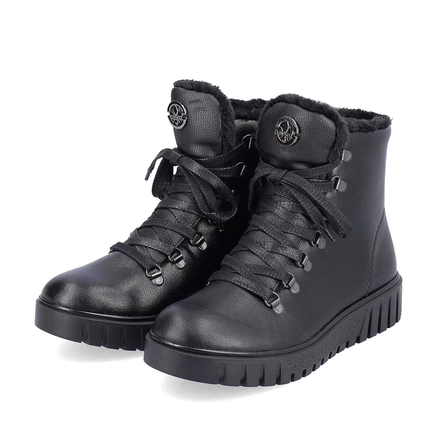 Rieker Women'S Corded Boots Deep Black