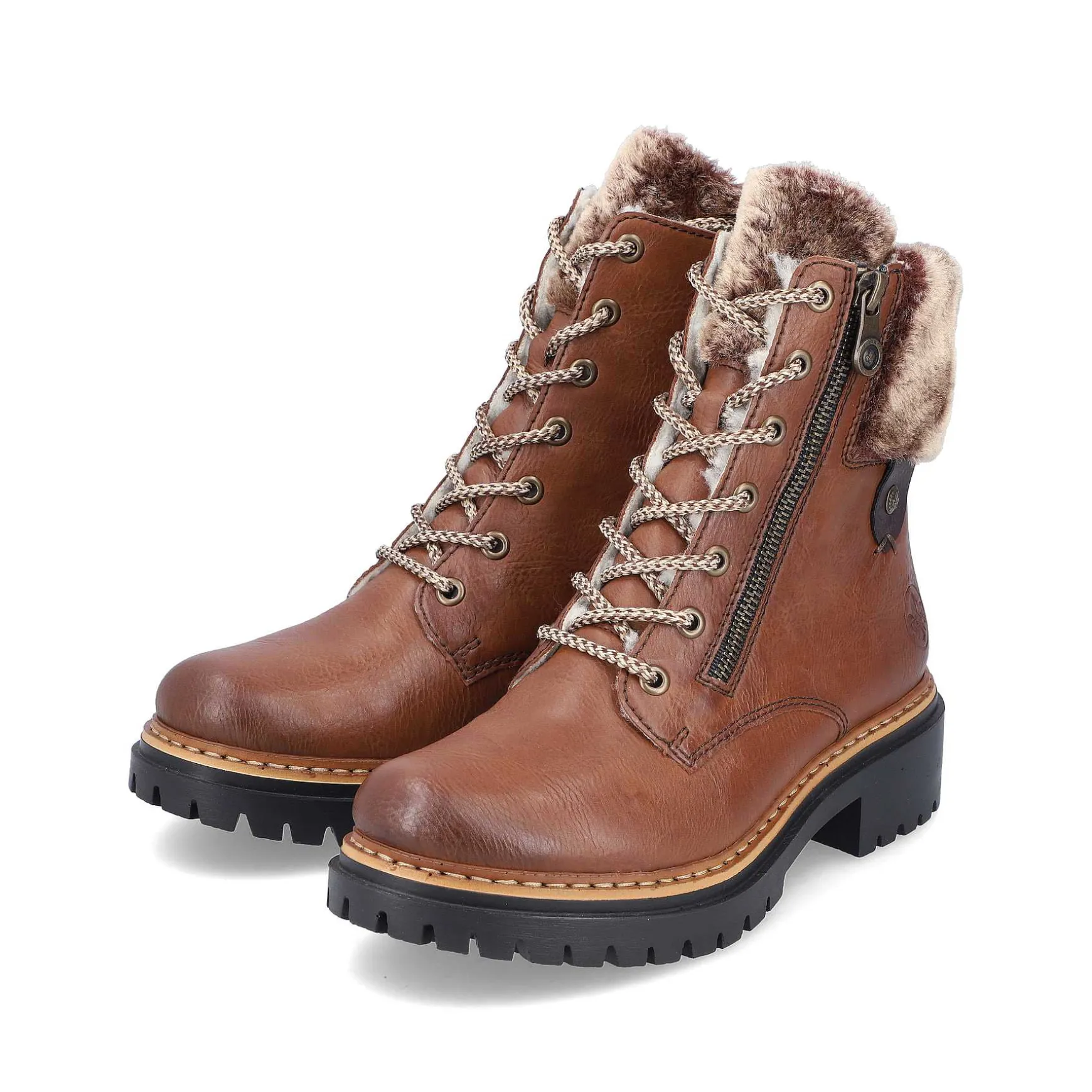 Rieker Women'S Corded Boots Chestnut Brown