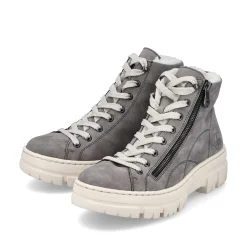 Rieker Women'S Corded Boots Dust Gray