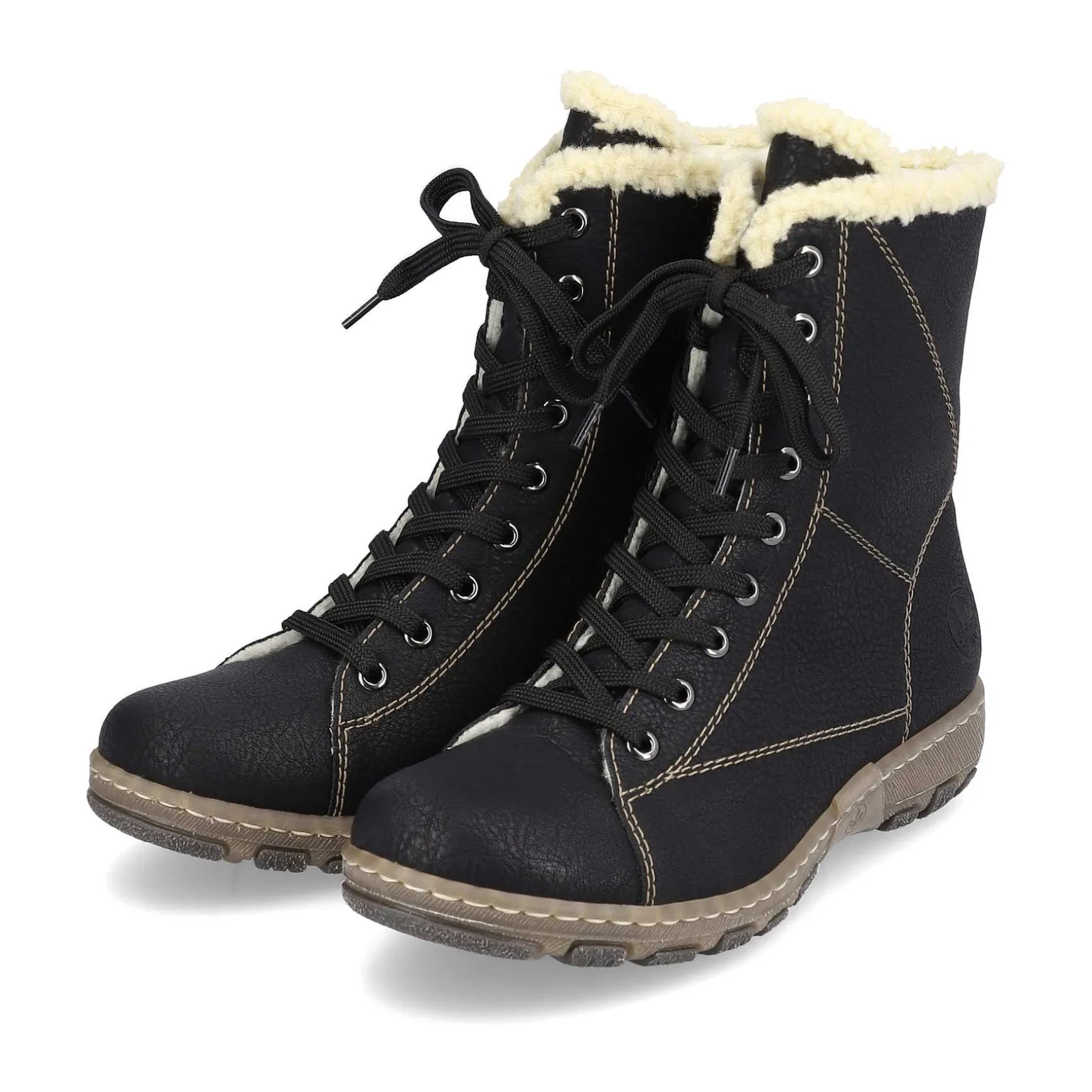 Rieker Women'S Corded Boots Deep Black